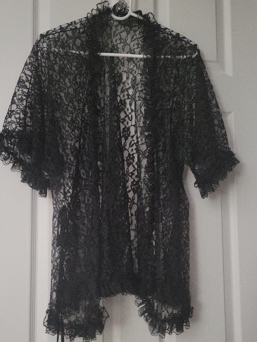 Black Women's Soft Lounge Robe - Lightweight Relaxed Fit